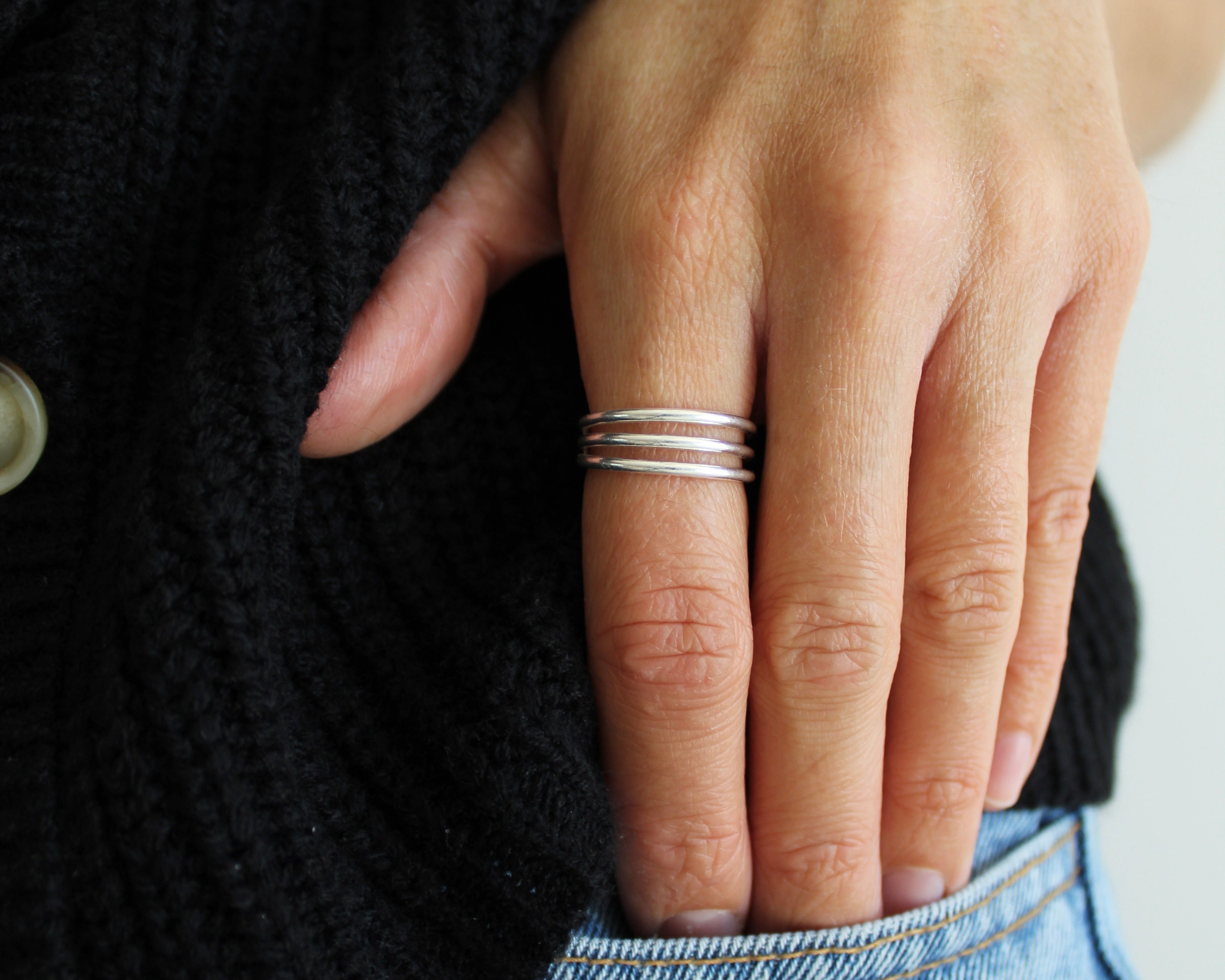 SATURNE, bague argent sterling.