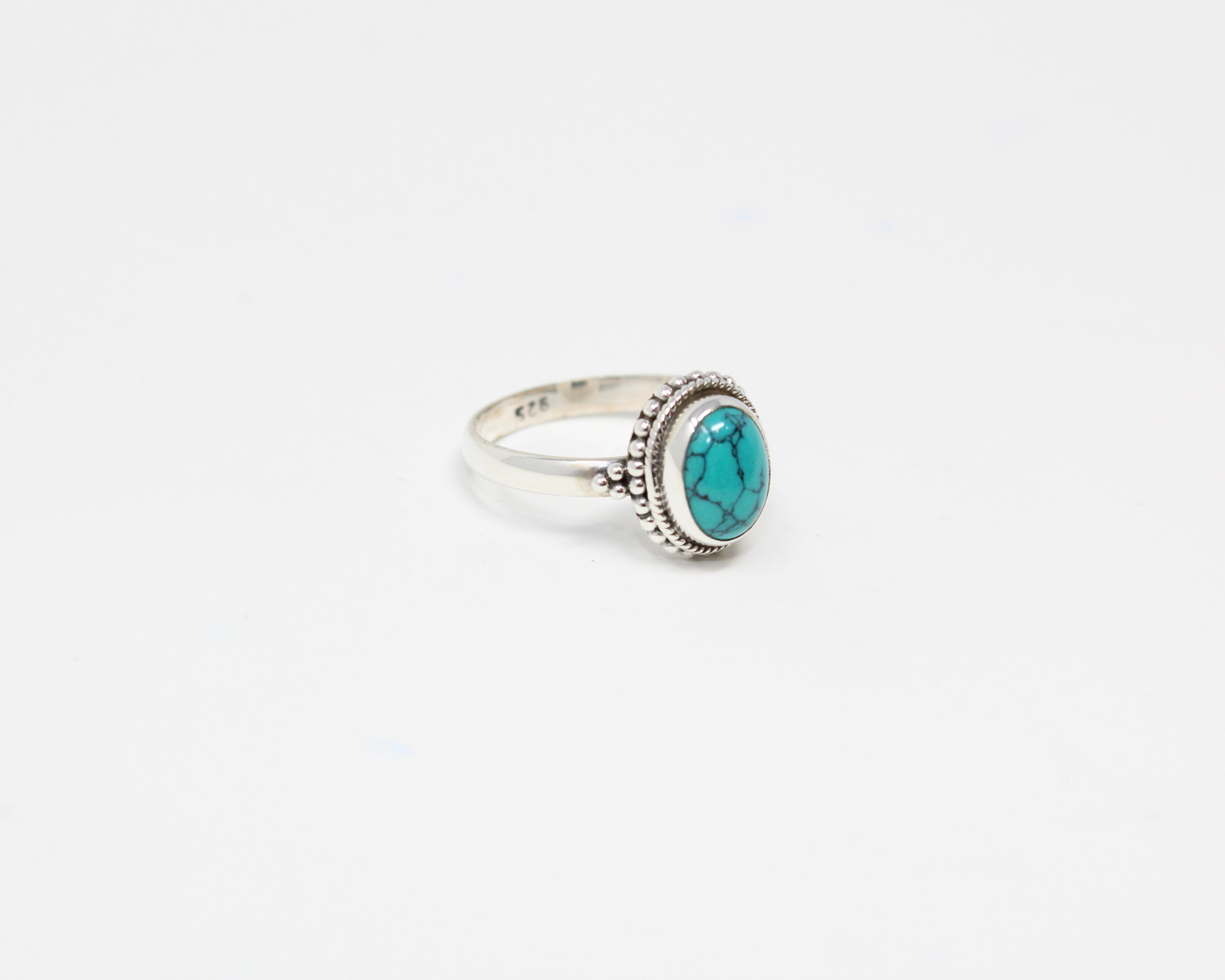 STABILITÉ, bague argent sterling et pierre semi-précieuse, TURQUOISE.