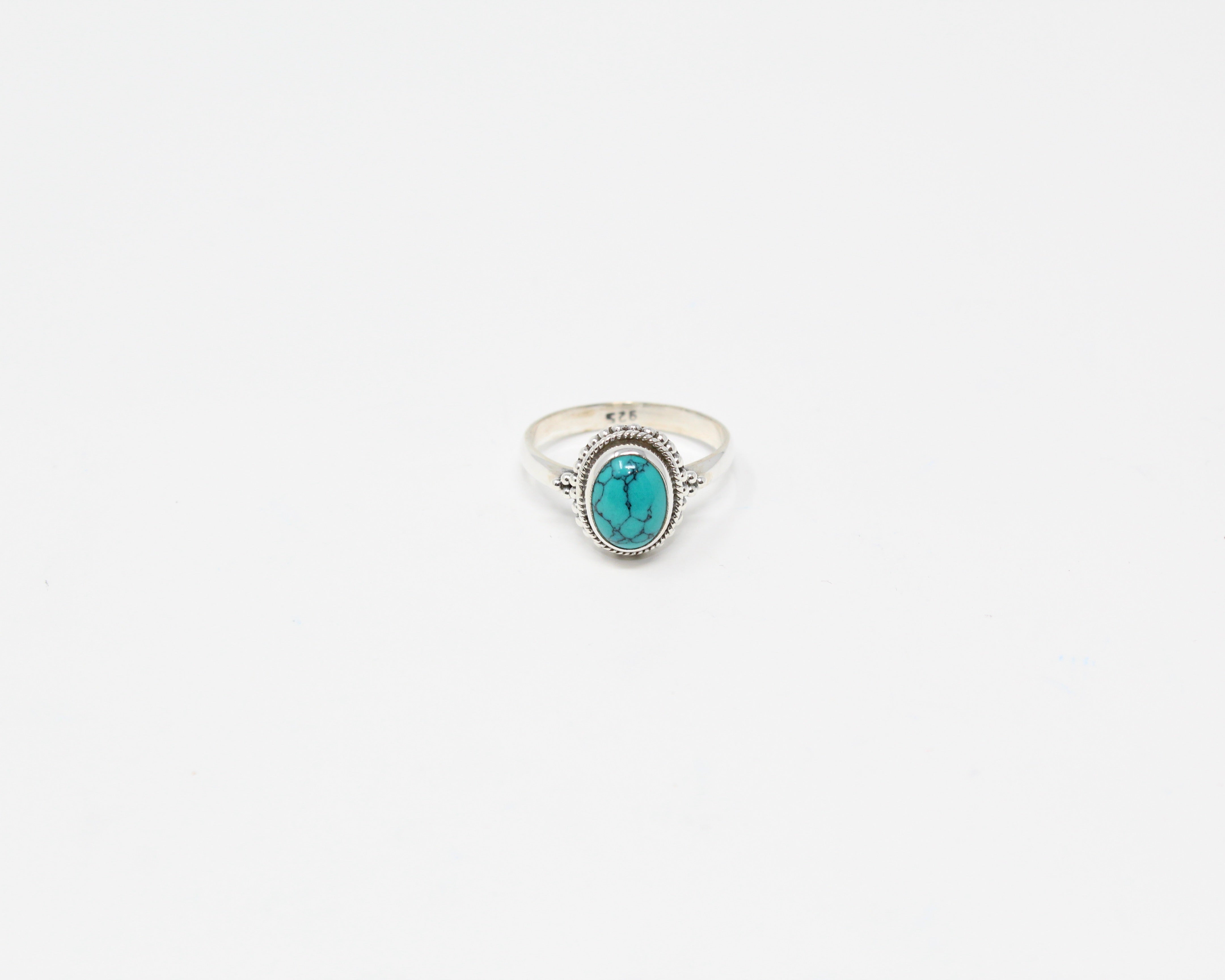 STABILITÉ, bague argent sterling et pierre semi-précieuse, TURQUOISE.