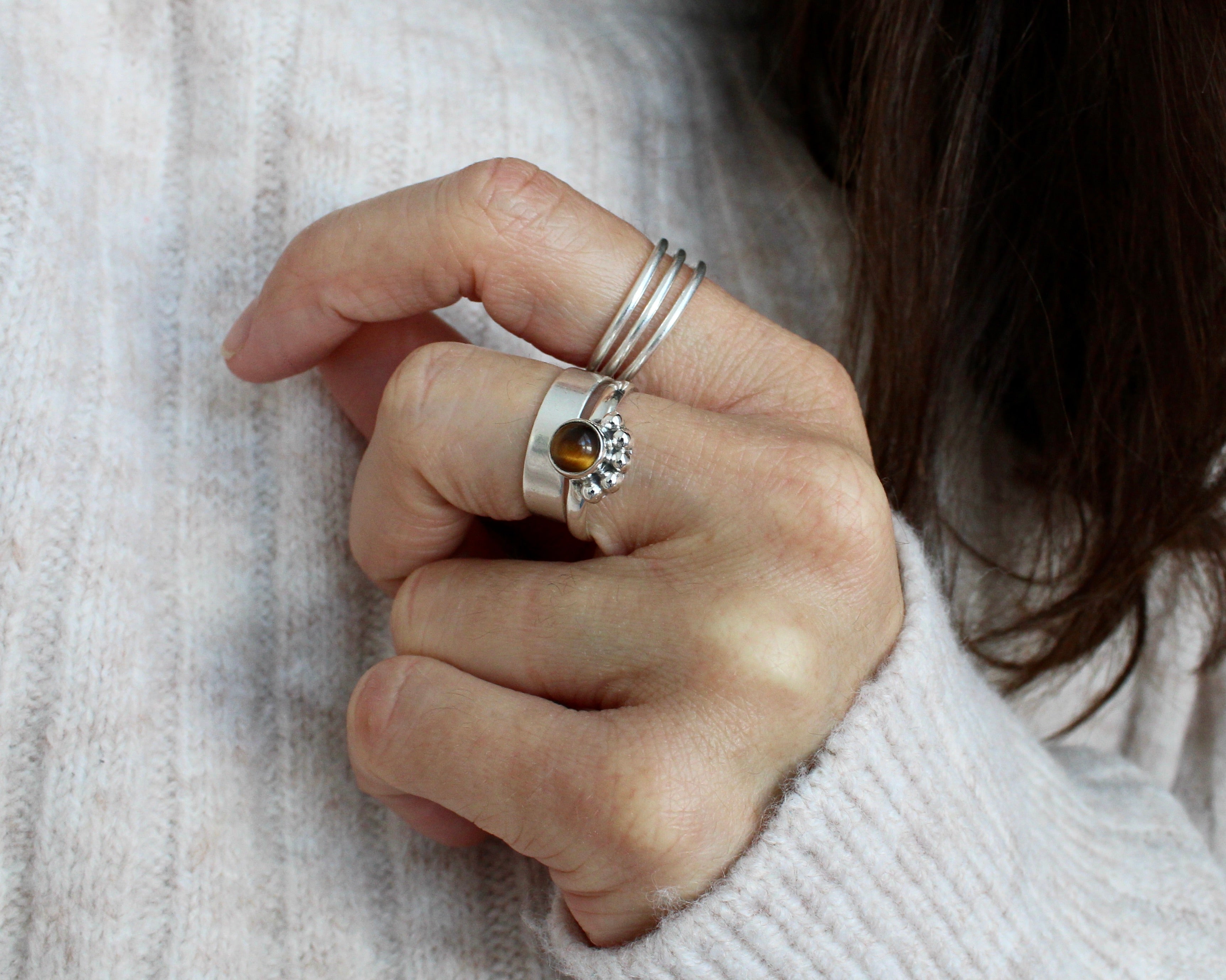 SATURNE, bague argent sterling.