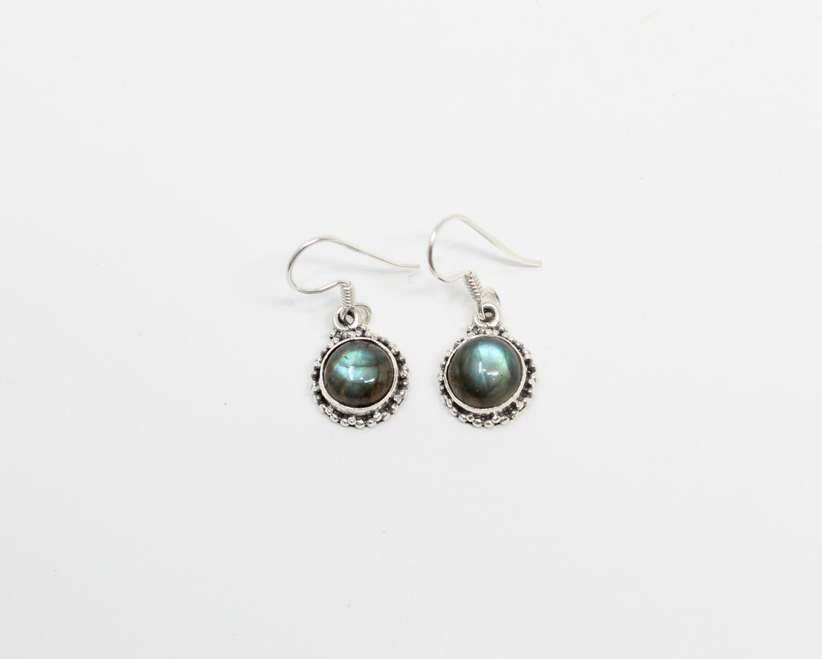 BURIR, boucle d'oreille argent sterling et pierre semi-précieuse, LABRADORITE.