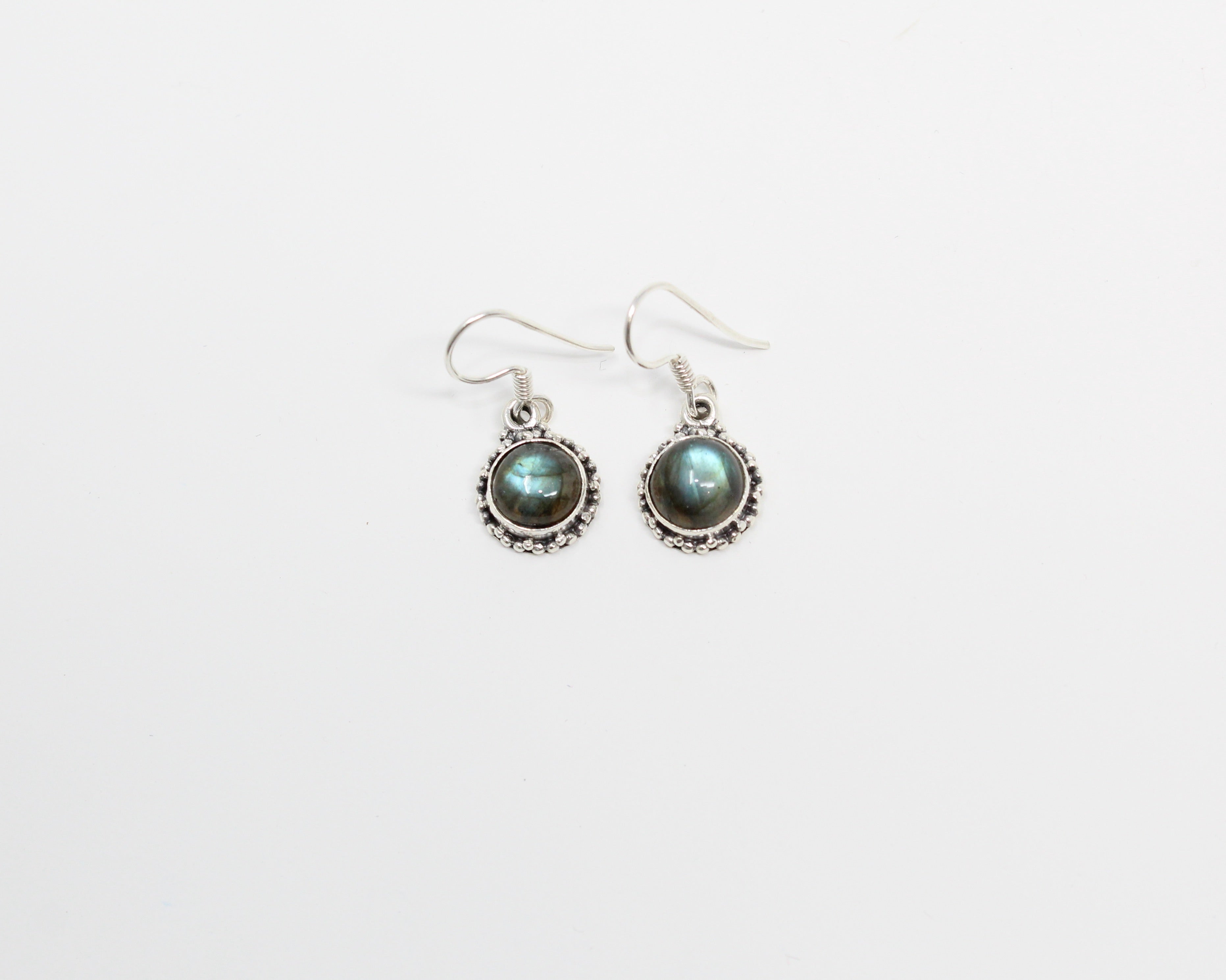 BURIR, boucle d'oreille argent sterling et pierre semi-précieuse, LABRADORITE.