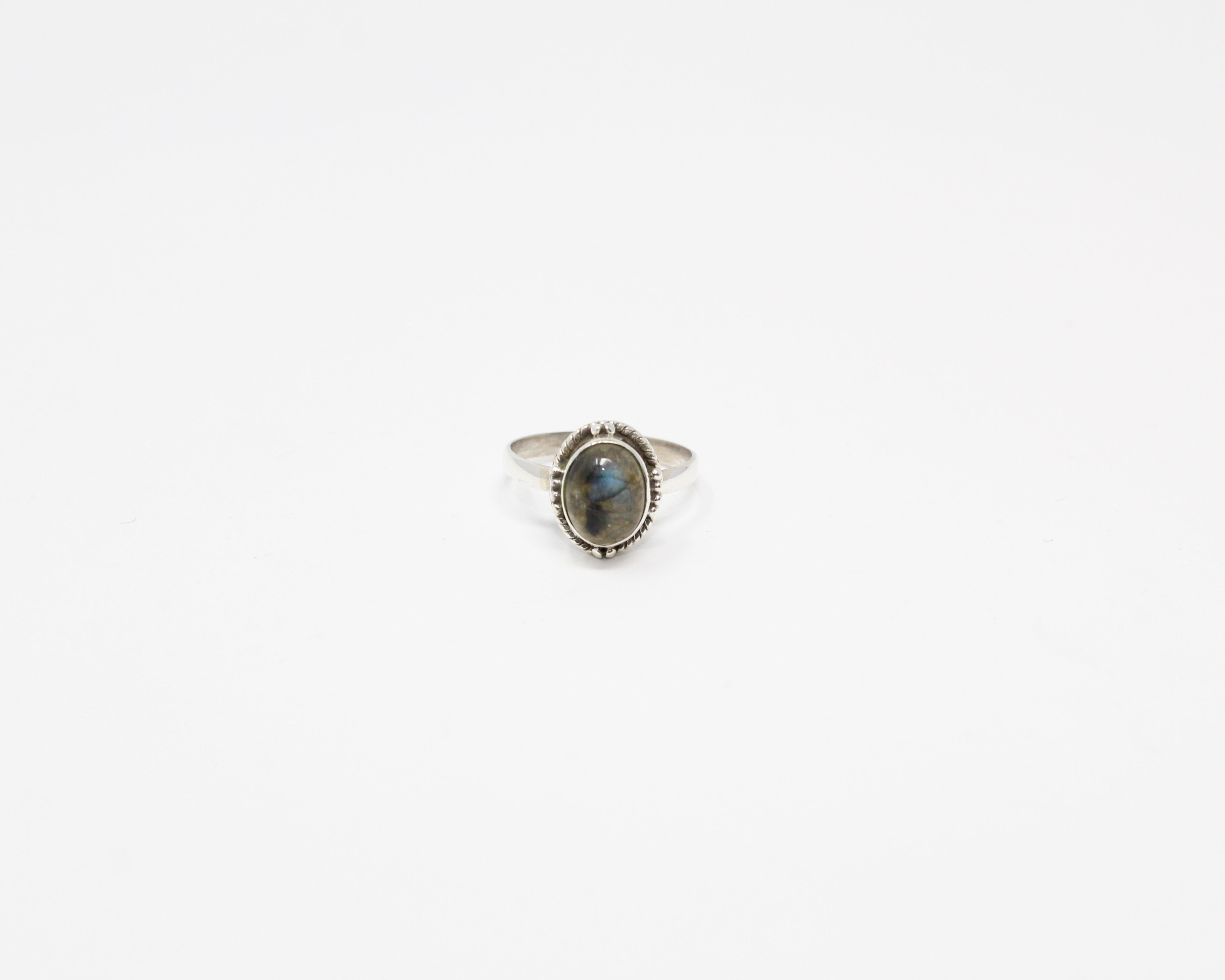 GRACE, bague argent sterling & pierre semi-précieuse, LABRADORITE.