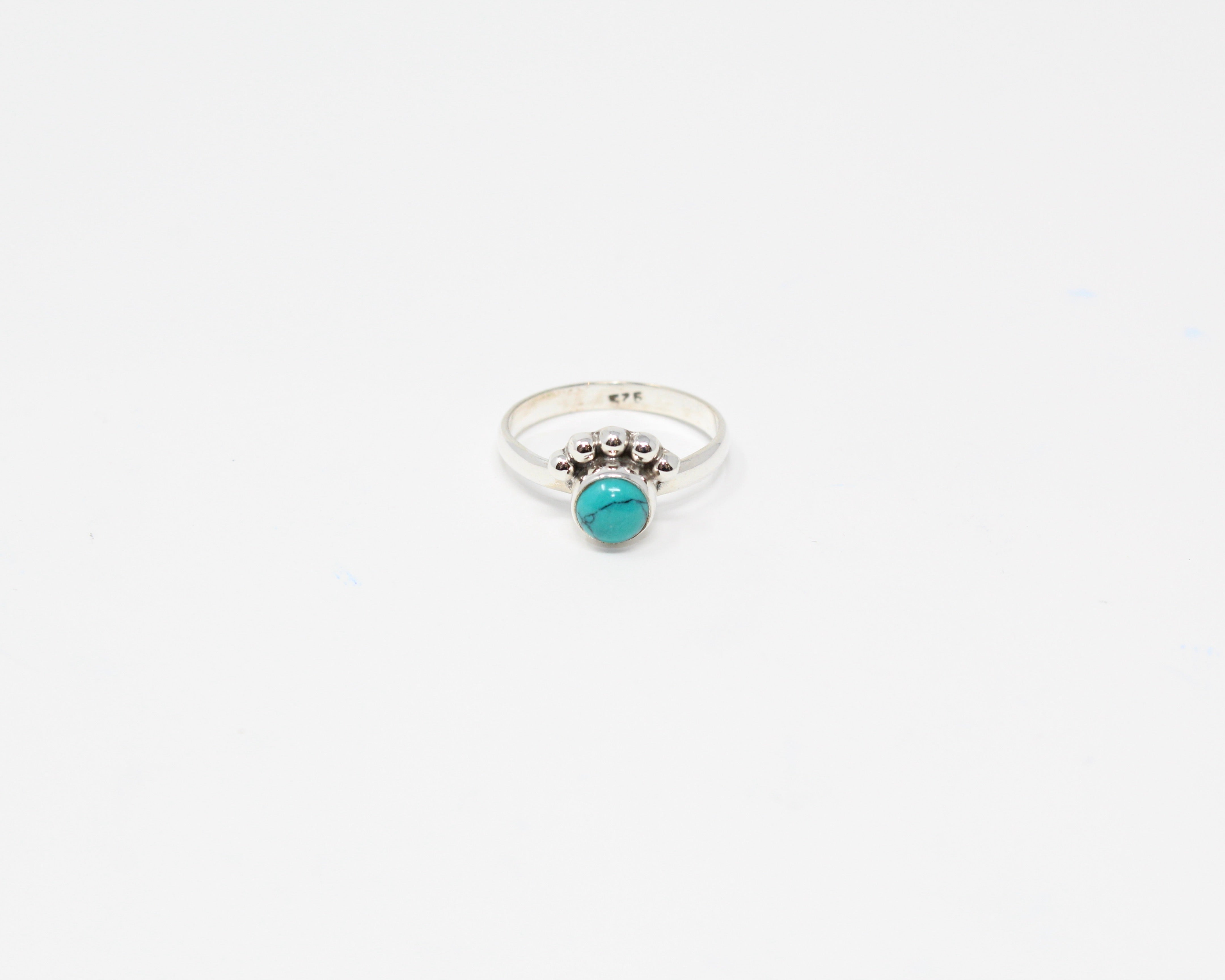 CALME, bague argent sterling et pierre semi-précieuse, TURQUOISE.