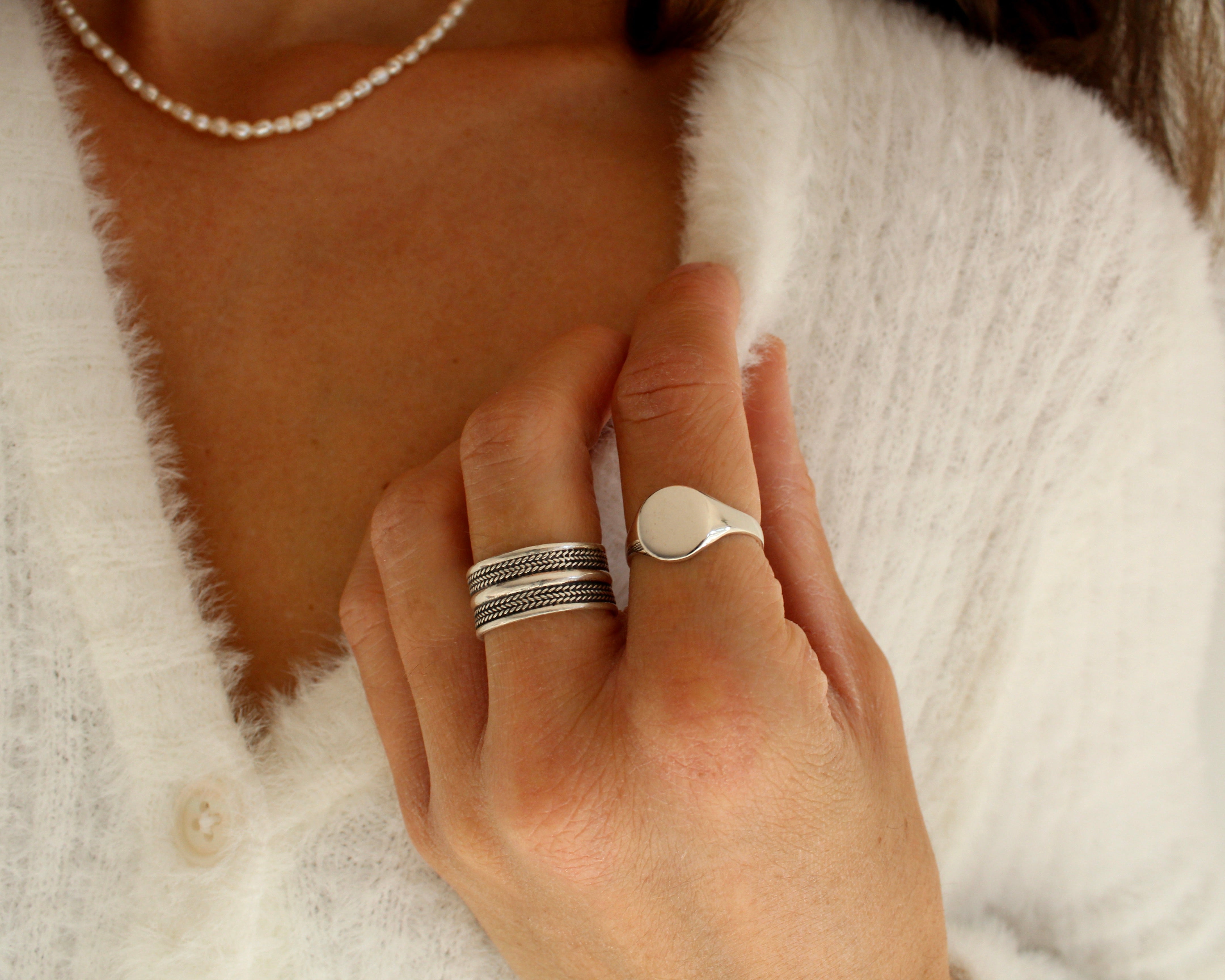 PRAYA, bague argent sterling.