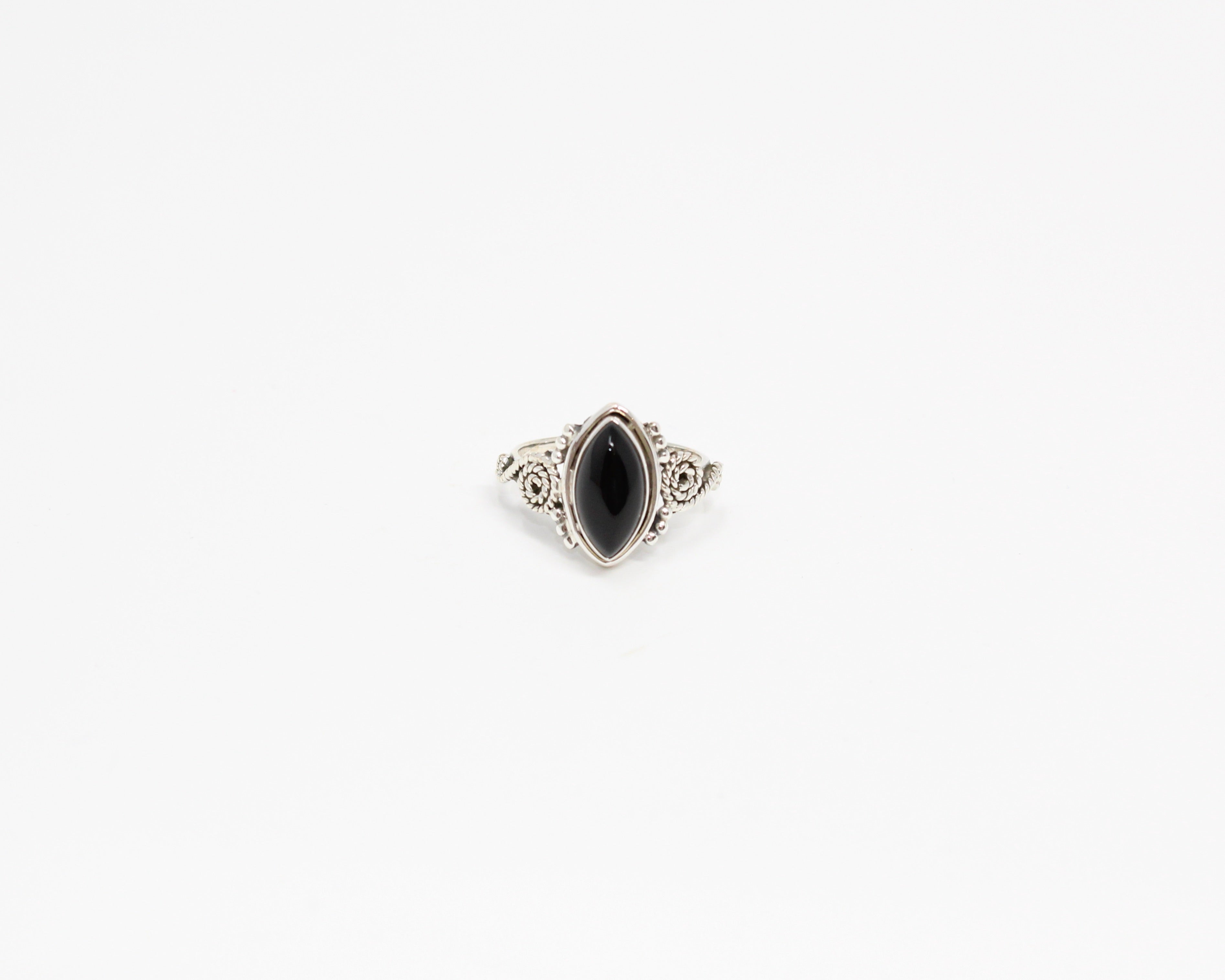 CONFIANCE, bague argent sterling & pierre semi-précieuse, ONYX.