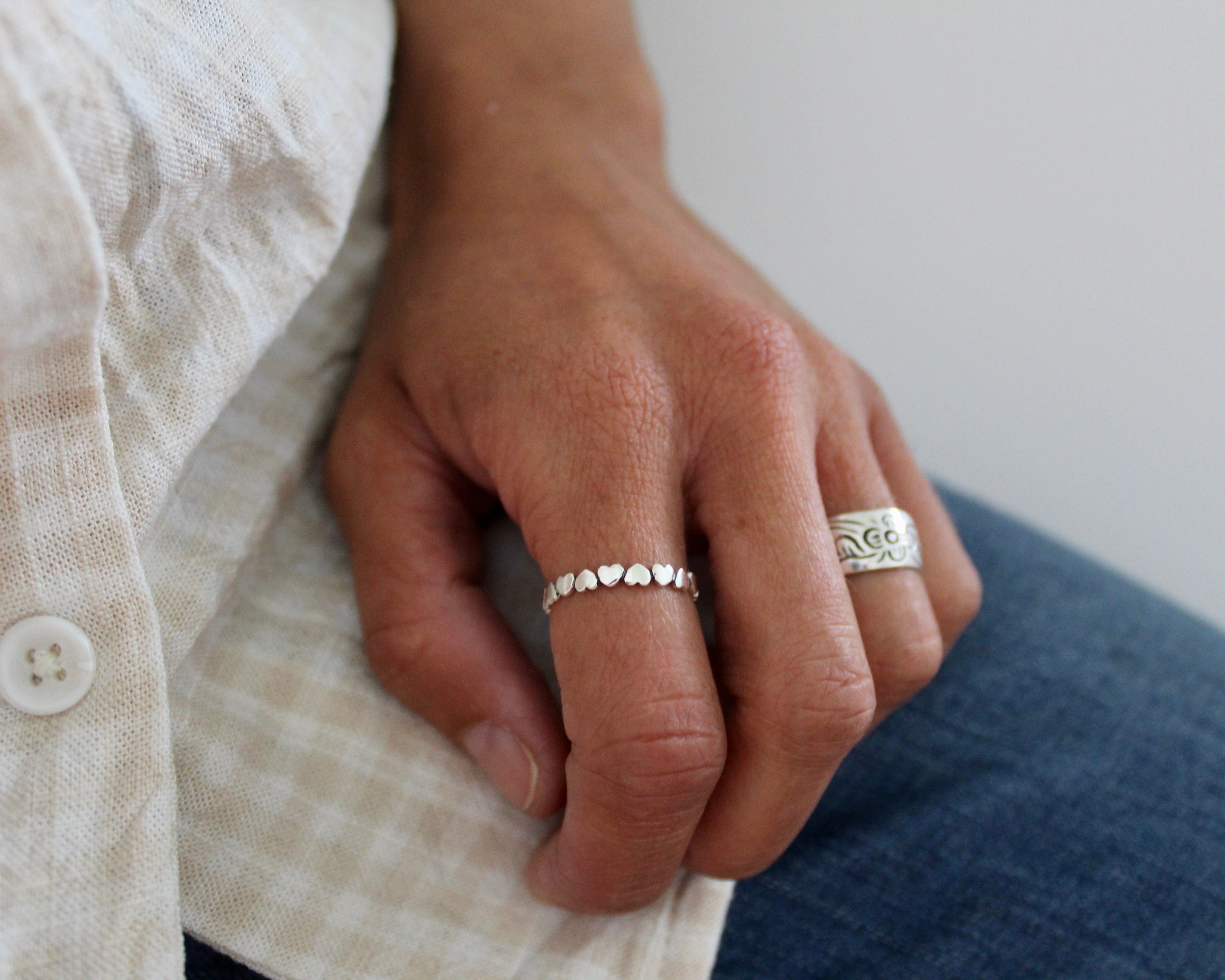 LOVE, bague argent sterling.