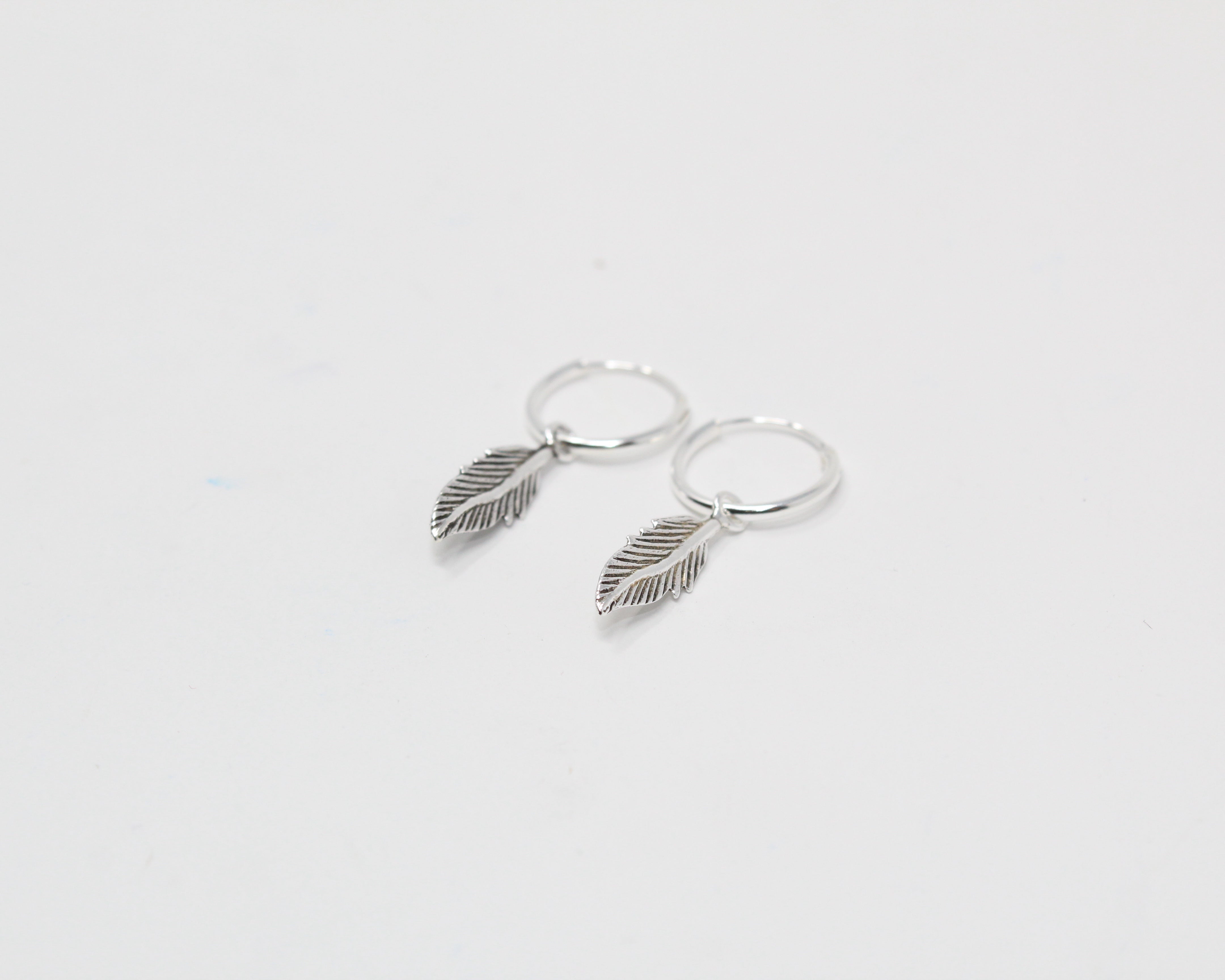 PLUME, boucle d'oreille argent sterling.