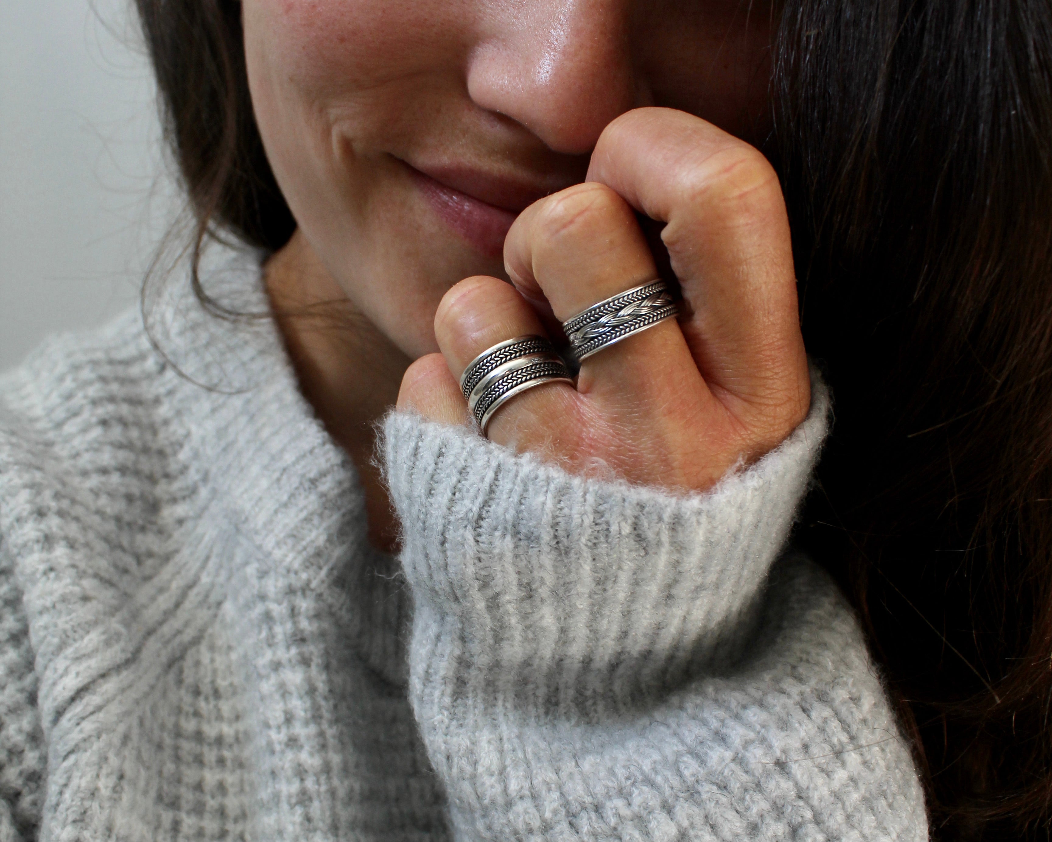 PRAYA, bague argent sterling.