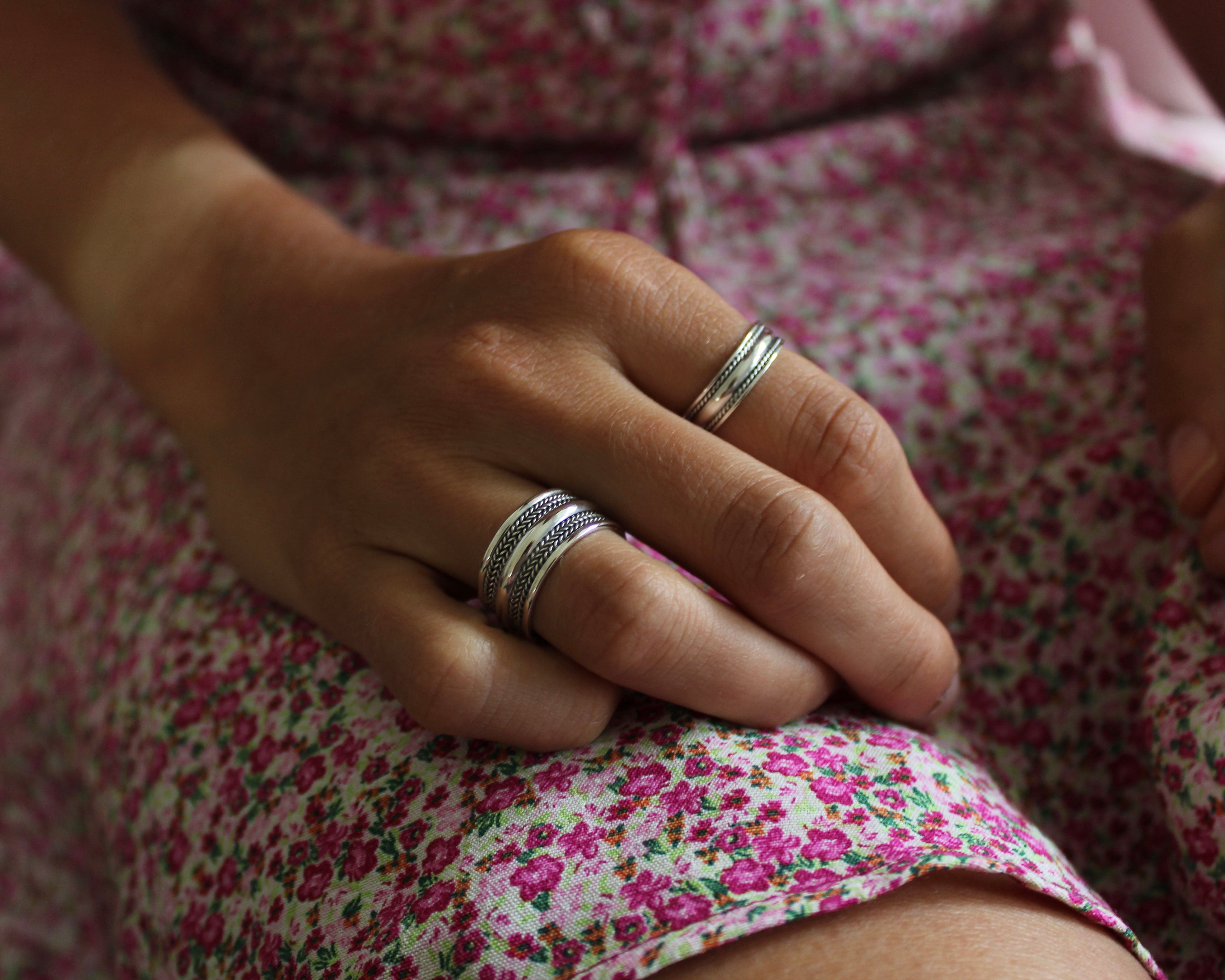 PRAYA, bague argent sterling.