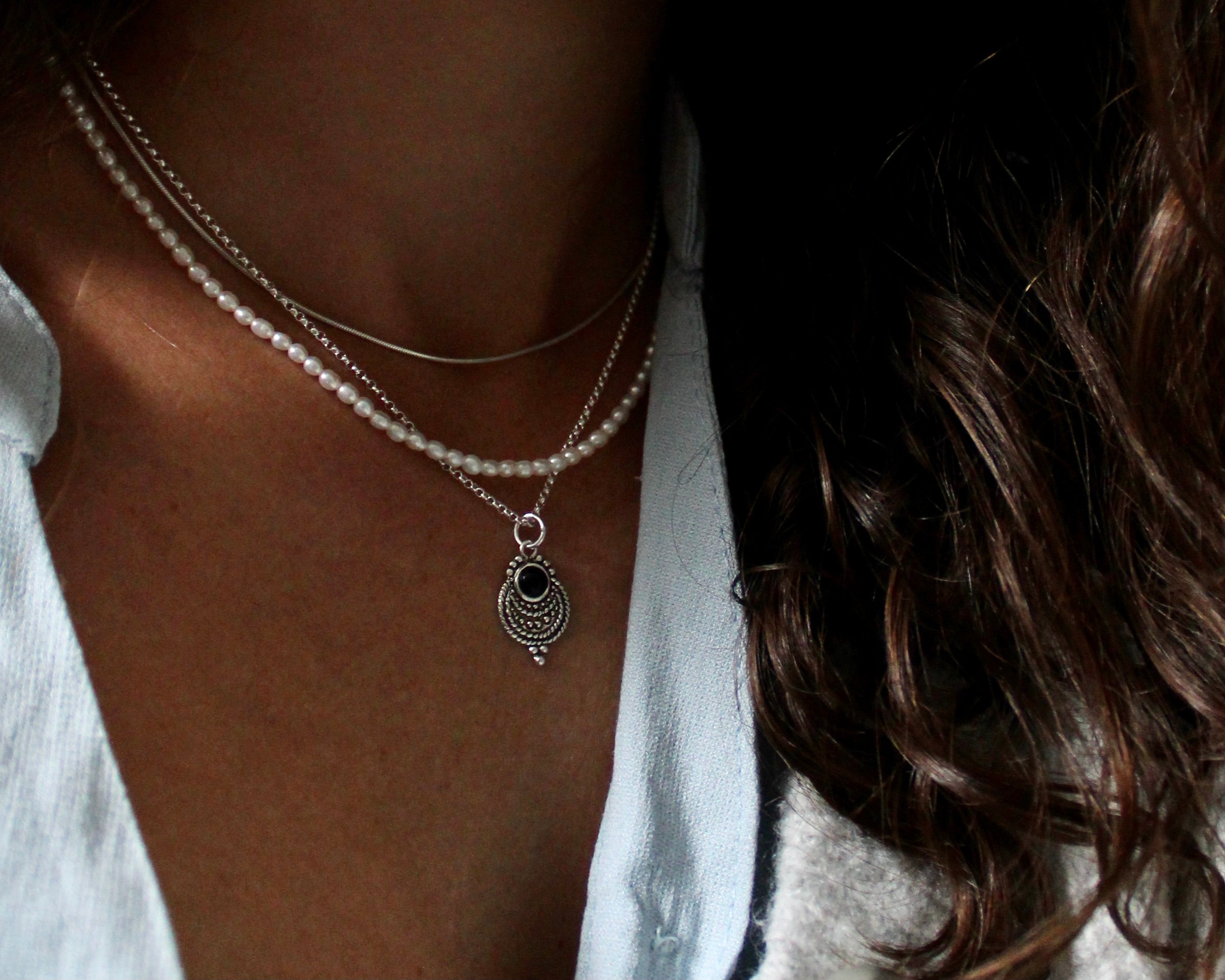 HIMA, collier argent sterling.