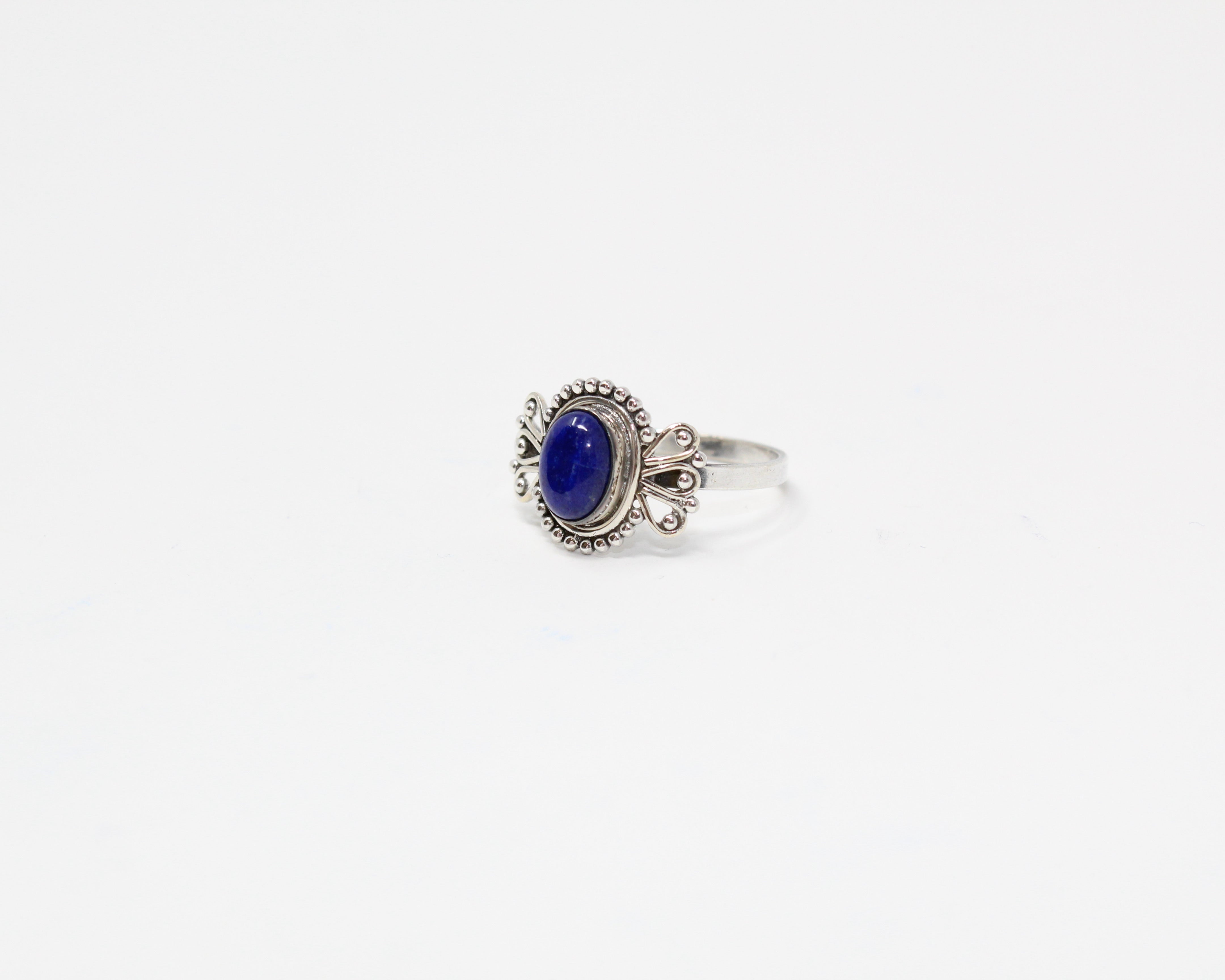 TENDRESSE, bague argent sterling, pierre semi-précieuse, lapis-lazuli.